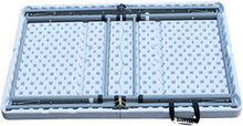 Tavolo da campeggio Camping Picnic Table 4ft Pieghevole Forte e Stabile Giardino da giardino Tavolo portatile con palmare, idea per esterno BBQ Party Market Dinner Party, Bianco, Gambe in metallo, 121