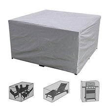 APOE Copertura Protettiva per Mobili da Giardino Rettangolare, Telo Copertura Tavolo da Giardino Impermeabile Tessuto Oxford Copri Tavolo e Sedie da Esterno, Argento 260×135×82cm