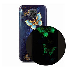 Miagon Luminoso Custodia per Xiaomi Redmi Note 9S,Luminosa Morbida in Silicone Ultra Sottile TPU Cover Bumper Backcover Protezione con Lampeggiante,Oro La farfalla