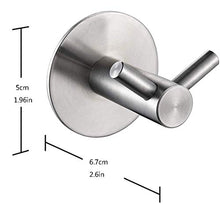 Ganci Appendiabiti da Parete, Gancio Portasciugamani, Porta Accappatoio, Montaggio a vite + Autoadesivo, con Viti Tasselli, Finitura Spazzolata, per Bagno, Cucina