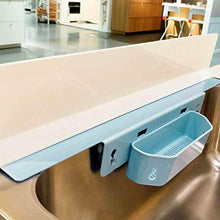 Felenny Paraspruzzi per Lavello Paraspruzzi d'Acqua con Cestello Scolapiatti Staccabile Bordo di Protezione in Plastica Ventose Resistenti Adatte per Lavello del Bagno della Cucina