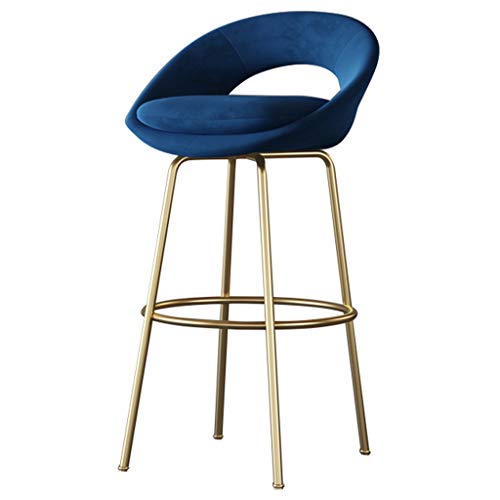 LYP Sgabelli da Bar Schienale Cucina 1PCS Sgabelli da Bar Sgabelli da Bar in Velluto Verde con schienali e poggiapiedi Dorati Sedie da Bar da Cucina