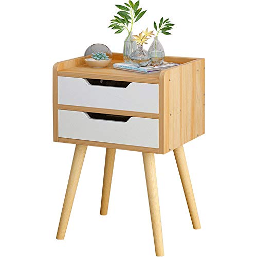 Comodino Comodino Comodino in Legno Bianco 2 cassettiera Cassettiera Tavolino Laterale Tavolino Contenitore Multiuso per la Camera e L'Ufficio (Color : Beige, Size : 33 * 28 * 54cm)