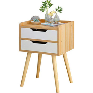 Comodini Comodino Comodino in legno bianco 2 cassettiera Cassettiera Tavolino laterale Tavolino contenitore multiuso Comodino con cassetto ( Colore : Beige , Dimensione : 33*28*54cm )