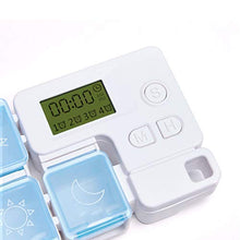 Healifty Portapillole Digitale 3 Scomparti Portapillole con Promemoria per Allarmi Farmaci Dispenser per Pillole Organizzatore Senza Batteria Celeste