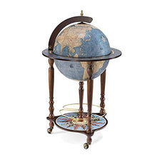Zoffoli - Mappamondo Bar Da Terra Da Vinci Blue Dust, Porta Liquori, Legno, 55 × 55 × h 93 cm
