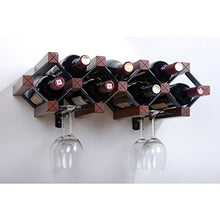 WWWANG - Portabottiglie da Parete per Vino, in Legno Massiccio, Decorazione da Parete per Vino Rosso e Ristorante, B2