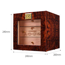 20 Sigari Raffreddamento Humidor Tre Piani Dello Spazio Legno Di Cedro Cigar Idratante Governo Esterno Igrometro Cottura Processo Cabinet Trasparente ( Color : Red , Size : 24*26*24cm )