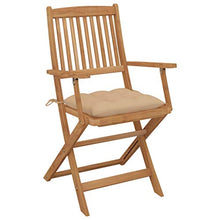 vidaXL Sedie da Giardino Pieghevoli 6 pz con Cuscini Massello Acacia