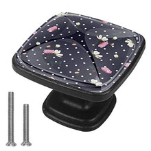 Polka dot blooming wildflowers Pomelli per Porta Set di 4 Pomelli per Mobili Manopole per Cassetti Cucina Armadio Vetro