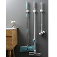 Meiyijia Portascope e Portaspazzole Muro Montato, Robusto Strumento Rack di Stoccaggio Salvaspazio per Cucina, Plastica ABS - 3 Pezzi - Blu
