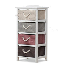 Comodino Legno Comodino con 2 cassetti Moderna Armadio di immagazzinaggio Paglia Comodino for la casa da Letto Accessori Multi-Color per mobili Camera da Letto