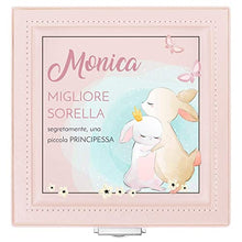 Maverton scatola portagioie con stampa - con specchio - cofanetto portagioielli personalizzabile - in similpelle - rosa - 16x16x11cm - idea regalo ragazza - principessa