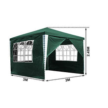 Hengda - Gazebo da Giardino, 3 x 3 m, Protezione dai Raggi UV, per Feste all’Aperto, con Pannelli Laterali, Facile da installare