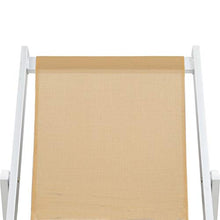 Fesjoy Sdraio da Giardino Lettino Sedie da Spiaggia Pieghevoli Sedie a Sdraio Garden Beach Sedie da Campeggio Esterne Regolabili da 2 Pezzi Lettino Telaio in Alluminio Superficie di textilene Crema