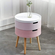 Nightstand J-Tavolino Laterale Comodini Camera Comodino Camera Rotonda Comodino Bagagli Piccolo Locker Piccolo Appartamento Bagagli Stile Nordico Tavolini da caffè (Color : Pink)