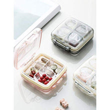 BGSFF Portapillole Pocket Tablet Organizer 4 Griglie Trasparente e Visibile Porta Pillola Sette Giorni Portaoggetti Portatile Rosa