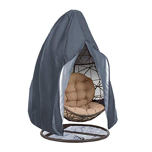 foyar copertura per poltrona sospesa, Oxford, impermeabile, resistente alle intemperie, copertura per sedia a dondolo, con chiusura lampo, impermeabile e resistente alle intemperie grigio.