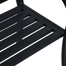 Oushome Panchina da Giardino 125 cm Nera in Acciaio