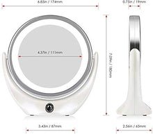 LBWARMB Trucco Specchio con luci Specchio per vanità per Trucco Illuminato, Specchio da Tavolo cosmetico a Doppia Lati con luci a LED e ingrandimento 1x / 5X vanità Portatile