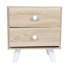 Comodino con 2 Cassetti- Tavolino per la Camera da Letto Moderno, comodino in legno con due cassetti, 43 x 35 x 46.5 cm