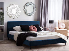 Beliani Fodera per Letto in Tessuto Blu Scuro Poliestere Lavabile 180 x 200 cm FITOU