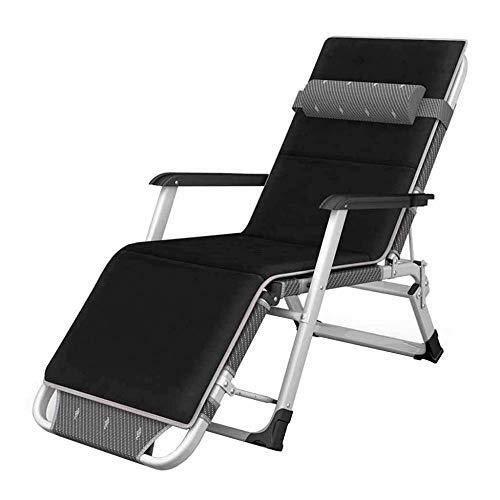 Hfyg Lettino Prendisole Sedie a Sdraio Nere Sedia Pieghevole reclinabile Lettino Prendisole Zero Gravity Garden Beach Lettino Portatile Rilassante Chaise Longue