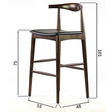 XuQinQin Massello di Frassino Legno Bar Sgabello con Schienale Altezza Moderna e Stile Semplice con Il poggiapiedi Home Kitchen Chair sgabelli da Bar (Color : Natural)