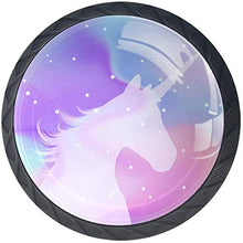 Silhouette Unicorn Purple Mysterious Pomelli per Porta Set di 4 Pomelli per Mobili Manopole per Cassetti Cucina Armadio Vetro