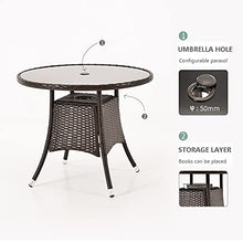 Set di Mobili da Giardino per Esterni, 5 Pezzi Sedia da Giardino in Rattan Set Componibile in Vimini Set di Conversazioni da Prato Il Tavolo Perforato può Essere Dotato di Ombrellone