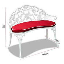 GaoF Panchina da Giardino con Patio da 39 Pollici Panca Doppia con Rosa in Metallo per Esterni, Sedia con Schienale per terrazza sul Parco, Sedile da Esterno in Alluminio pressofuso con Rivestimento