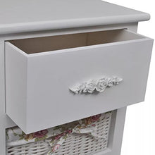 Lingjiushopping Armadietto Bianco con 1 Cassetto e 3 Cesti di Legno Materiale: Legno solido + MDF Armadietti e stipi