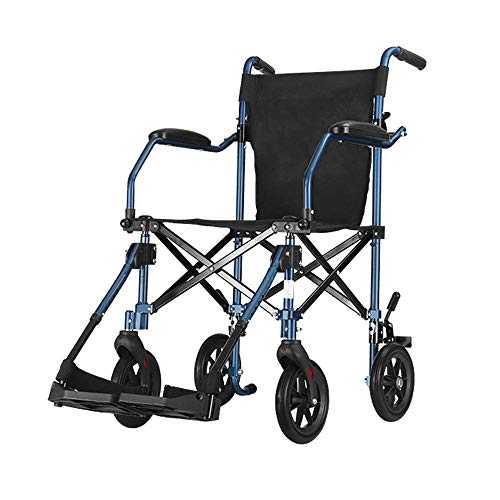 Accessori per la casa Anziani Disabili Sedia a rotelle semplice Ultraleggera Pieghevole Leggero Vecchia sedia a rotelle Portatile Bambino Aerei da viaggio Manuale Piccolo carrello Peso del cuscinet