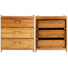 Cikonielf Comodino in bambù per camera da letto, comodino divano con 3 cassetti, per casa, salotto, 36 x 31 x 40 cm