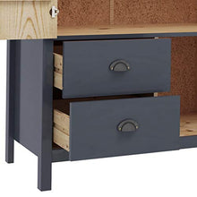 Ausla Armadio guardaroba con 2 ante e 2 cassetti, 99 x 45 x 137 cm, in legno di pino, armadio per camera da letto, grigio e marrone miele