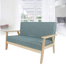 HYM Tessuto in Legno 2 Posti Divano, Poltrona Divano Lounge per Camera da Letto Soggiorno Ufficio Giardino Cortile