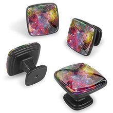 Nebulose colorate galassie e stelle nello spazio Pomelli per Porta Set di 4 Pomelli per Mobili Manopole per Cassetti Cucina Armadio Vetro