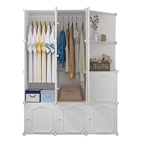Locker 2-Hanging Armadio Organizzatore di Plastica Withdoor Gitter Angolo Scaffali Abbigliamento Home Camera Bianca MUMUJIN (Size : 111X47X147CM)