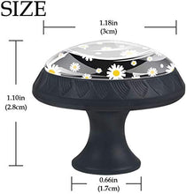 Bianco Giallo Daisy Flower Black Pomelli per Porta Set di 4 Pomelli per Mobili Manopole per Cassetti Cucina Armadio Vetro