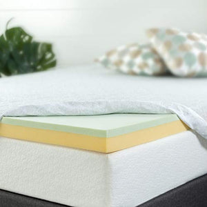 ZINUS Green Tea - Coprimaterasso in memory foam, 160 x 200 cm, per materasso, letto