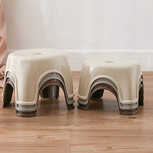 Sgabello in plastica x2, sgabello basso addensato Sgabello per cambio scarpe, forte capacità portante, impilabile, adatto per soggiorno camera da letto bagno/bianca / 27x23x17cm