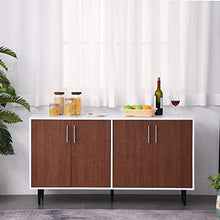 homcom Mobile Credenza Vintage Classica in Legno Madia Bassa per Cucina Moderna Sala da Pranzo, Marrone, 147.2x40.5x76.2cm