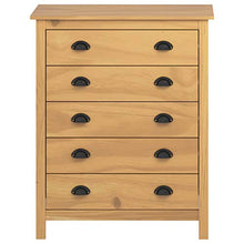 Ausla - Mobiletto Hill con 5 cassetti, in legno, per camera da letto, soggiorno, cucina, 79 x 40 x 96,5 cm, colore: Marrone miele
