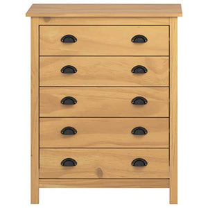 GOTOTOP Credenza per mobili da ufficio, cassettiera con 5 cassetti scorrevoli, per soggiorno, camera da letto, 79 x 40 x 96,5 cm, colore: Marrone miele