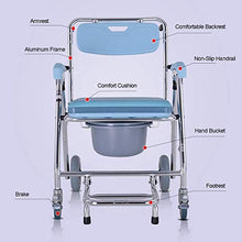 Sedia A Rotelle da Toilette, Sedile da Toilette da Comodino Sedia da Toilette Portatile per Assistenza Medica Mobilità da Bagno Sedia da Toilette per Disabili E Anziani A