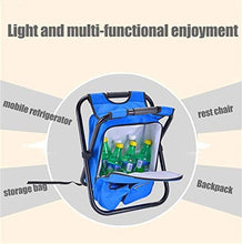 Tavolo da picnic all'aperto Grandi sedie a zaino da 3 in1 per adulti Sgabello da campeggio camuffamento portatile leggero con borsa per ghiaccio Isolamento termico Bag Picnic Borsa da picnic Sgabello