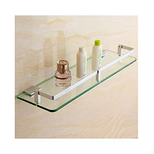 WWWANG Bagno Mensola Cornice Vetro temperato Spessore dello Spazio Materiale Alluminio Spazzolato Lucido 7 Millimetri Opslag (Size : 13 * 45CM)