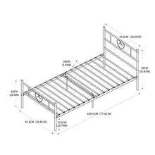EGGREE Letto Singolo Letti Metallo Piazza Strutture Letto Cornice a Forma di Cuore per Bambini o Adulti 90X190cm