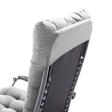 Maalr Cuscino per Sdraio Lettino, Cuscino del Sedile Reclinabile Pieghevole Portatile, Sdraio Cuscino per Lettino da Giardino con 6 Paia di Cinturino Fisso per Viaggi/Vacanza/Interno/Esterno (Grigio)