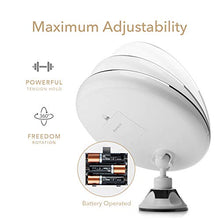 Fancii Specchio Ingranditore illuminato 7x per Trucco, con LED Circolari a Luce Naturale, Bloccaggio a Ventosa, Senza Fili - Specchio Cosmetico da Viaggio